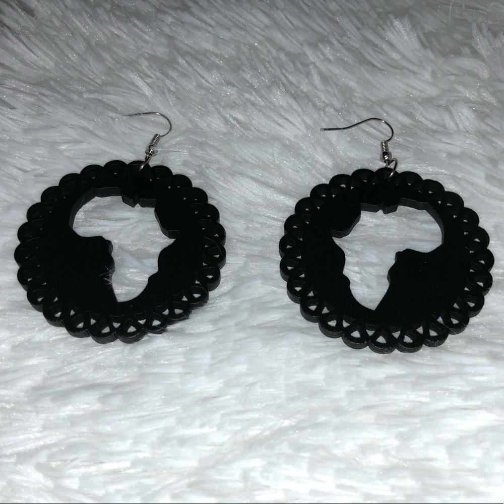 Africa cut out earrings